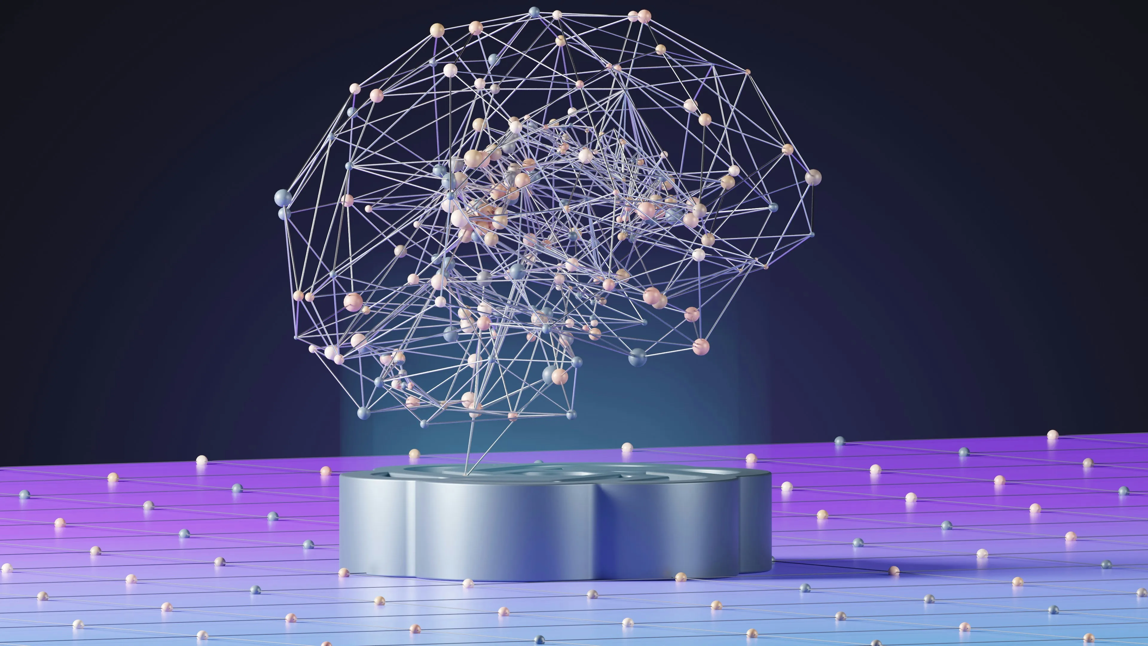 Abstract visualization of an AI network